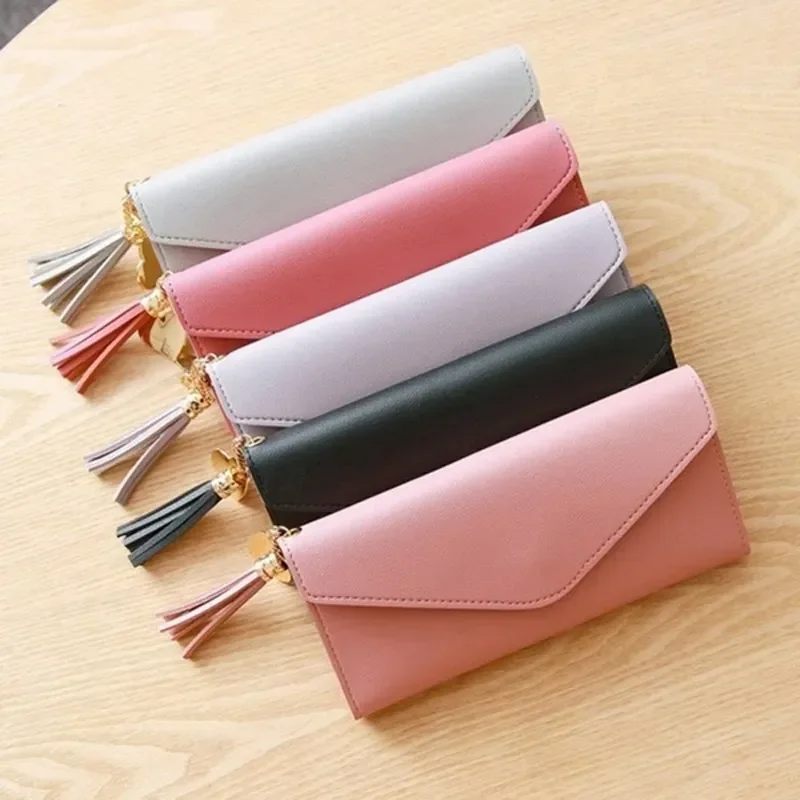 

Leather Long Wallets Women's Brand Designer Short Coin Cluth Purses Female Phone Wallet Mini Credit Card Holder Money Bag