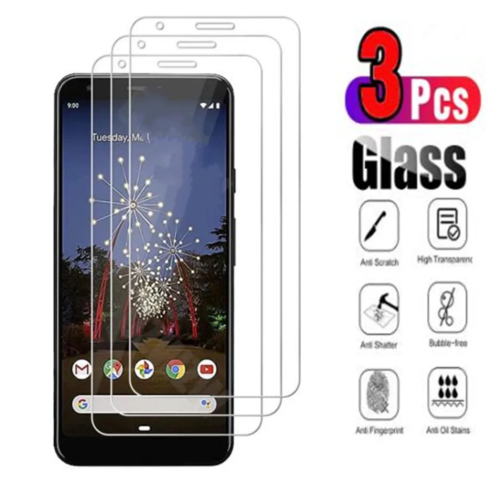 

Высококачественное закаленное стекло для Google Pixel 6 2 3 3A XL Lite 1 Pixel2 Pixel3 Pixel3Lite, защитная пленка для экрана, 3 шт.