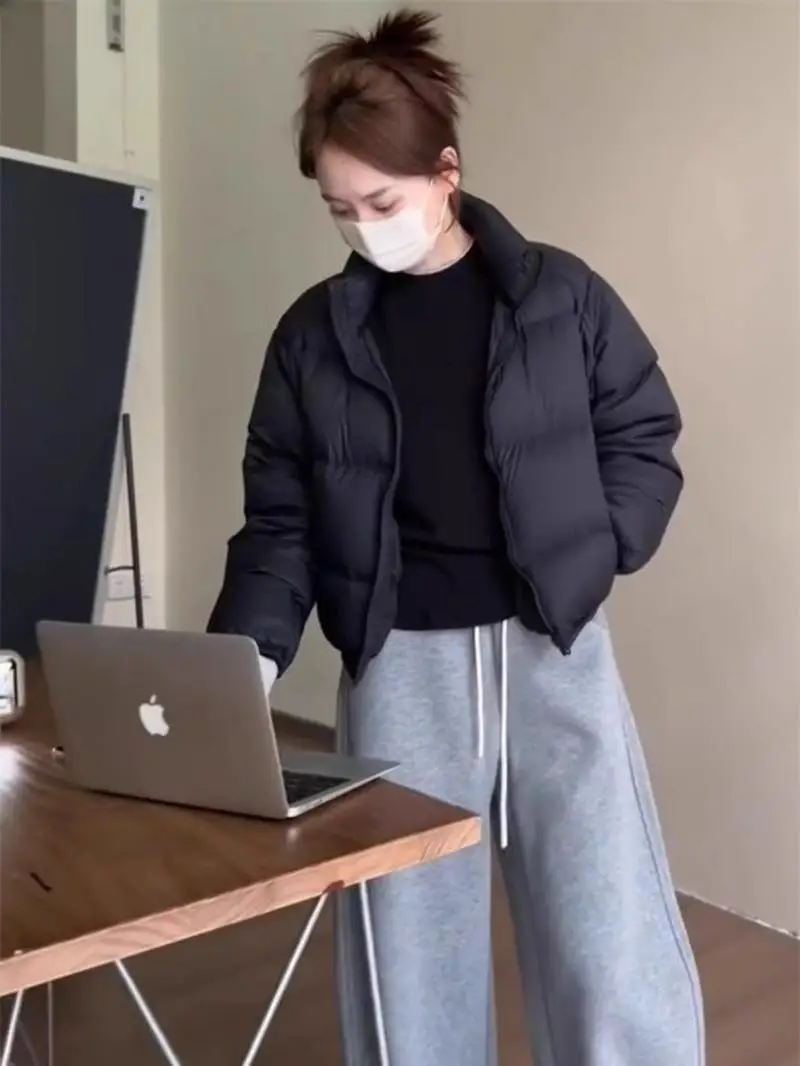 Женский пуховик на белом утином пуху короткий маленький зимний 2024 новый