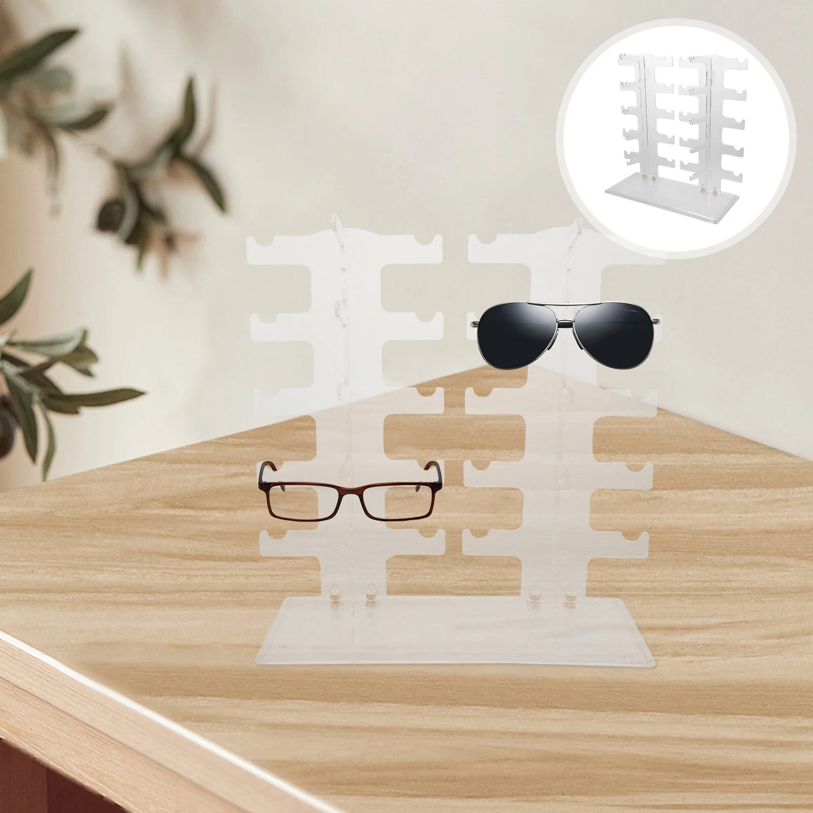

Desk Glasses Stand Holder Display Desktop Eyewear Storage Sunglasses Pp Eyeglass Rack Plastic
