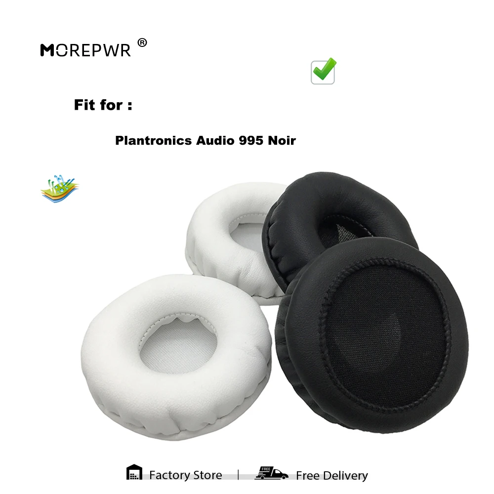 

Morepwr New Upgrade Replacement EarPads for Plantronics Audio 995 Noir Headset Parts Leather Cushion Velvet Earmuff Sleeve Cover