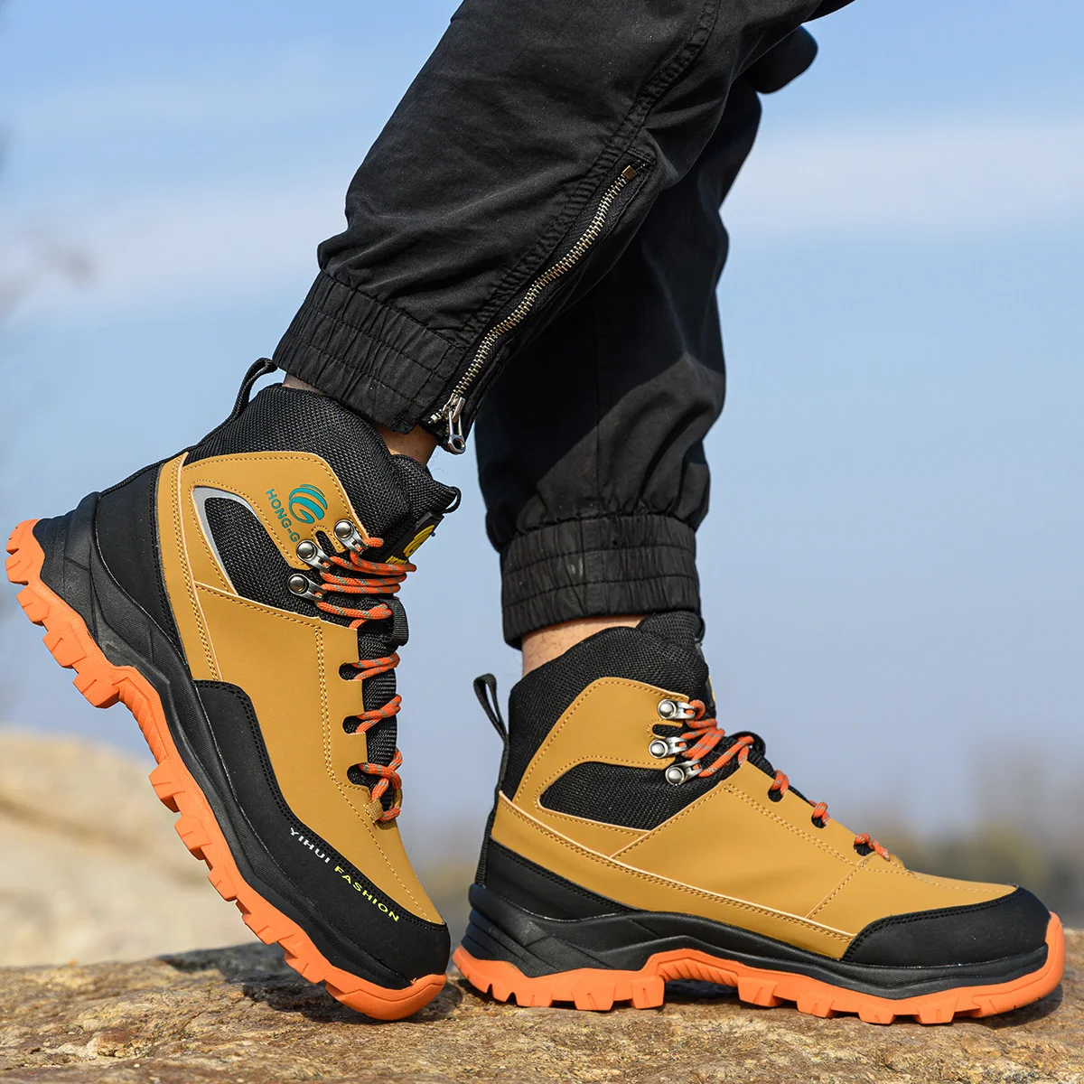 Мужские защитные ботинки со стальным носком износостойкие рабочие защита от