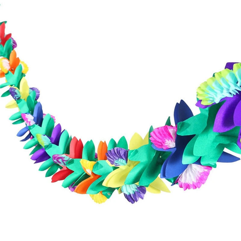 6 шт. тропические бумажные цветочные гирлянды для гавайских украшений Луау 9 фута