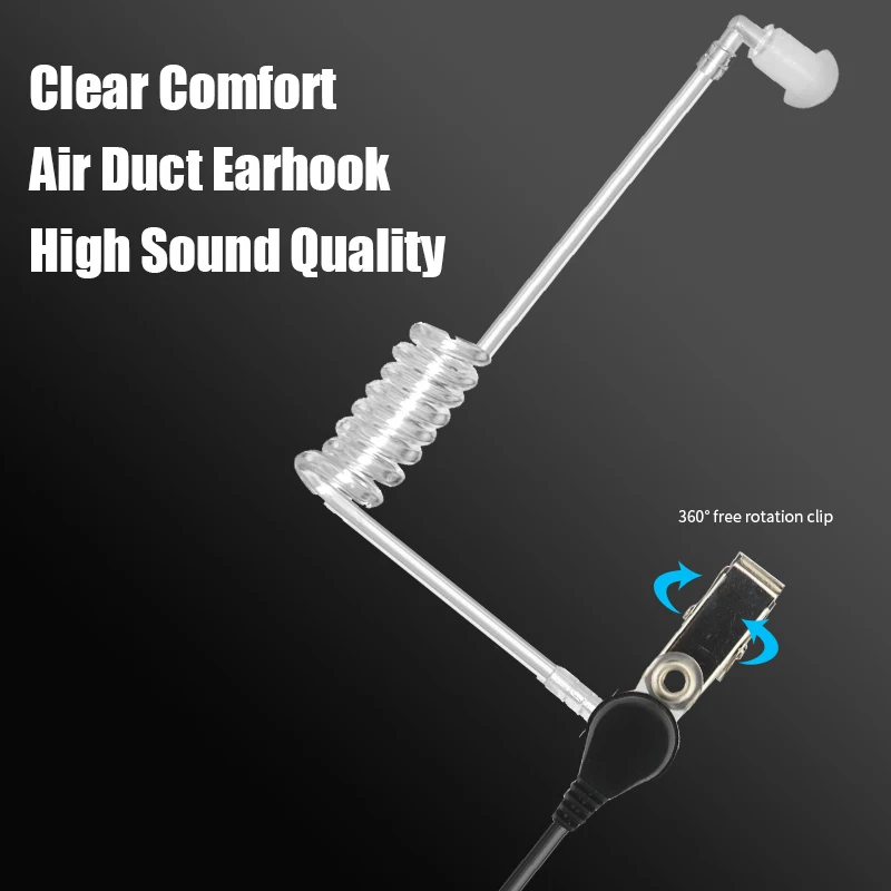 LSENG M Plug Two Way Radio Earphones Cover Acoustic Tube Earpiece Walkie Talkie Headset Microphone for Motorola DEP450 EP450