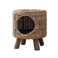 Wholesale Hand-woven Eco friendly Natural Rattan Animal Houses Pet Cages Cats Beds Dogs Kennel