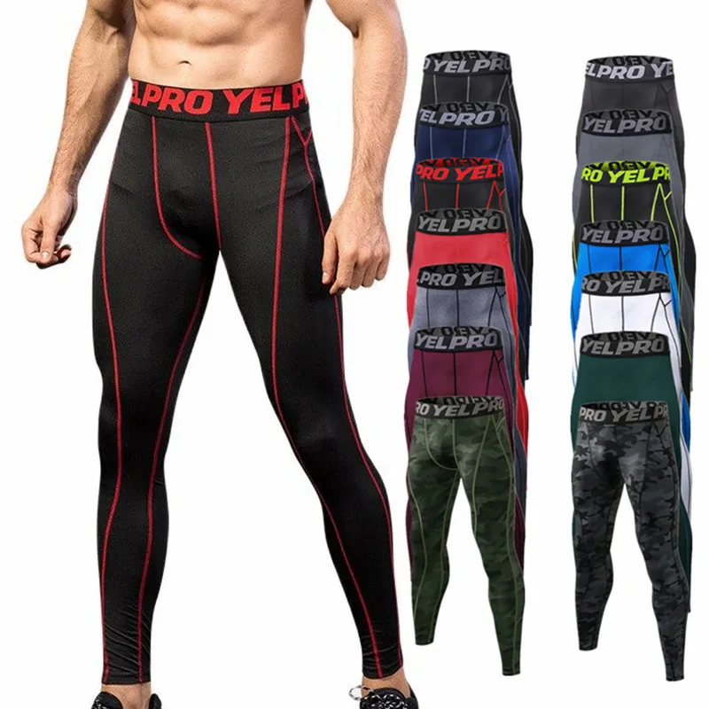 

Men Running Sport Pants Yoga Fitness Workout Training Exercise Perspiration Tight Cycling Camo Compression Leggings Quick Drying