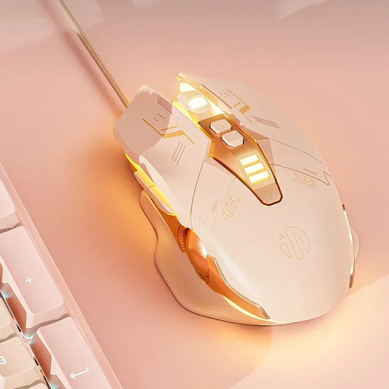 Проводная игровая мышь Inphic Pw5 4000dpi микро разрешение красивая Бесшумная