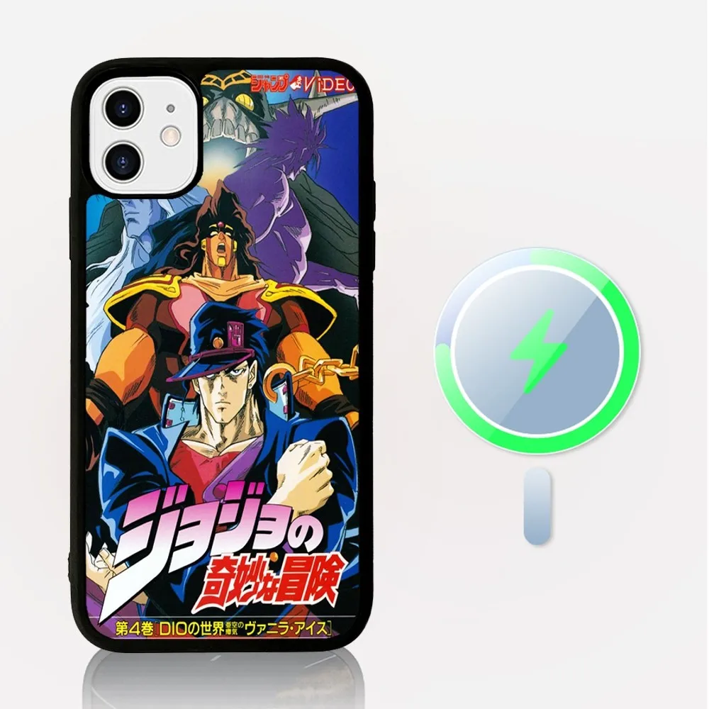 Чехол для телефона с магнитной беспроводной зарядкой в стиле аниме JoJo Bizarre Adventure