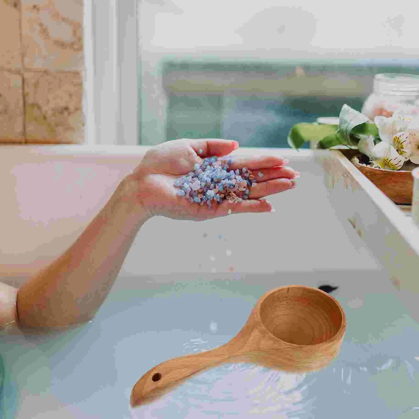 

Японская ложка, деревянный ковш для воды 16x8 см, Простая Паровая сауна из бука