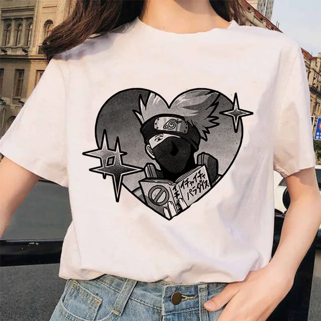 

Женская футболка с рисунком из японского аниме Kakashi, футболка с рисунком, Милая футболка унисекс