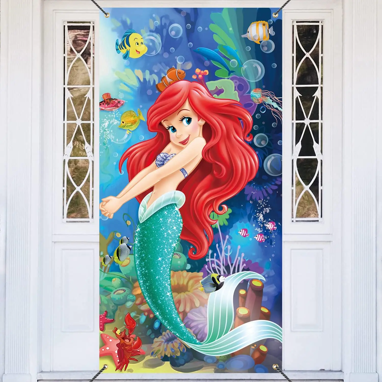 Накладка на дверь с изображением Русалочки под морем