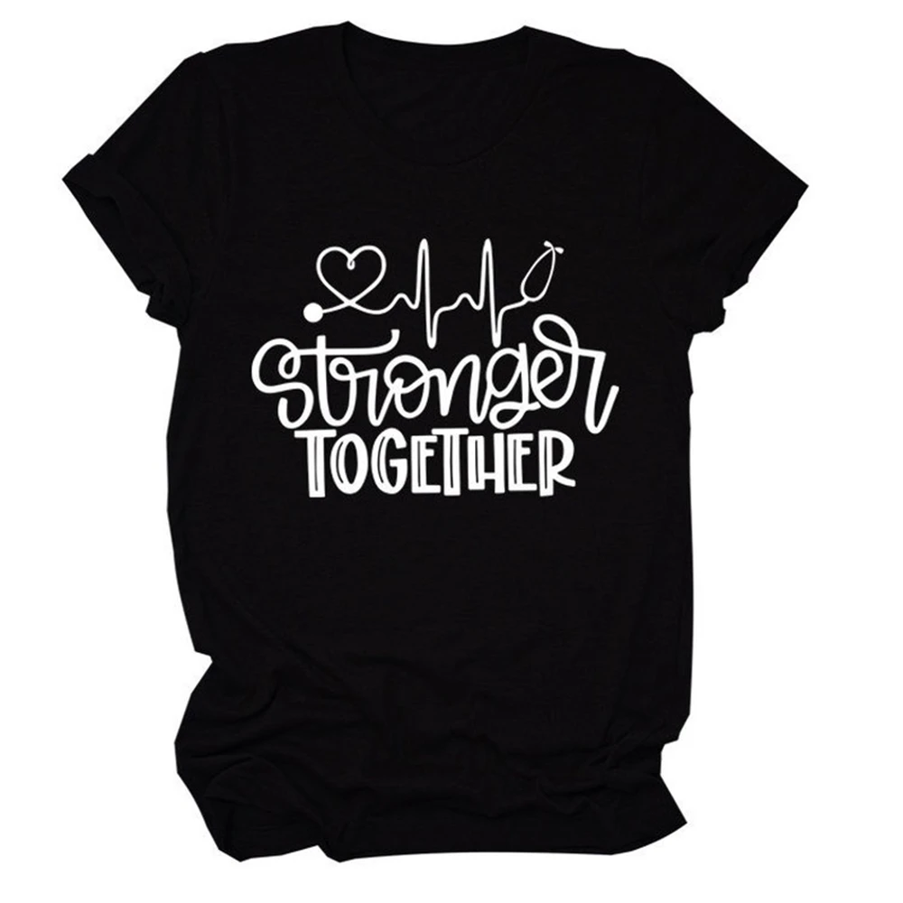 

Heart Stronger Together Women T Shirt Short Sleeve Women Tshirt Tee Shirt Tops