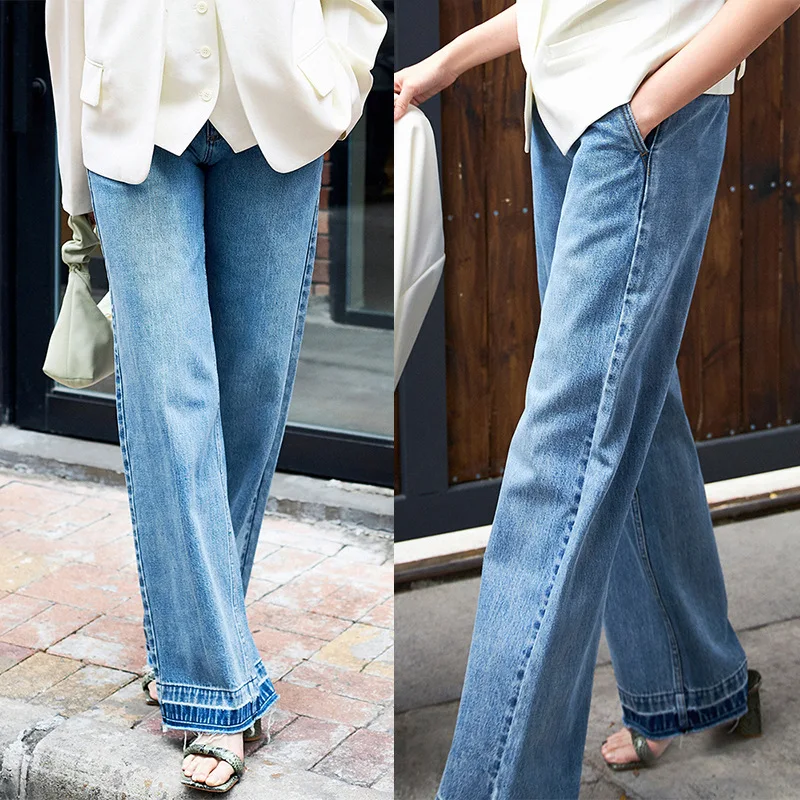 Spring New Retro Solid Color Double Pleat Design Loose Straight Casual Pants