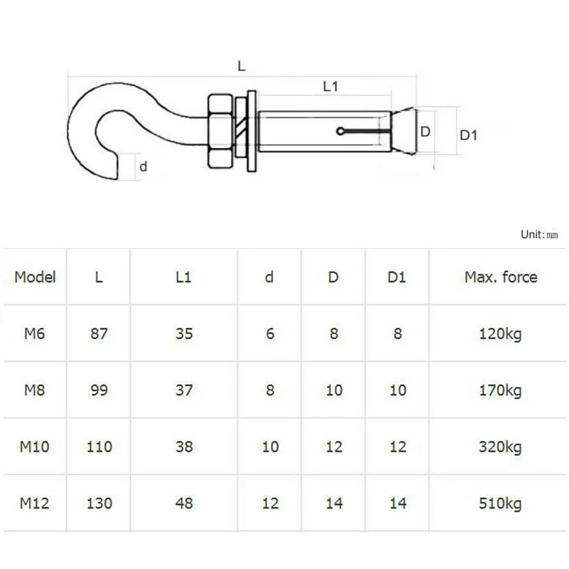 1 шт. винтовой крючок для подвески потолочного вентилятора |