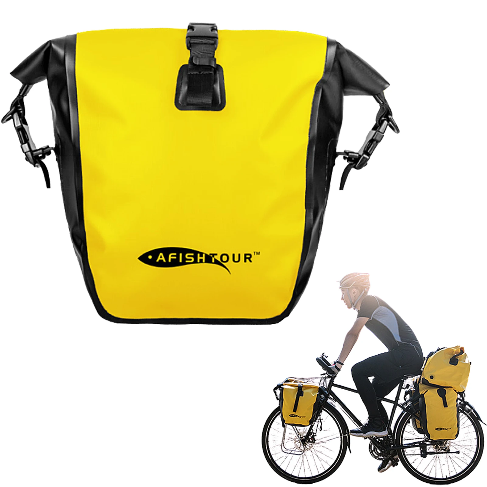 

Водонепроницаемая велосипедная сумка 15 л, вместительный багажник для горных велосипедов, задний багажник для велосипеда, боковой мешок на заднее сиденье