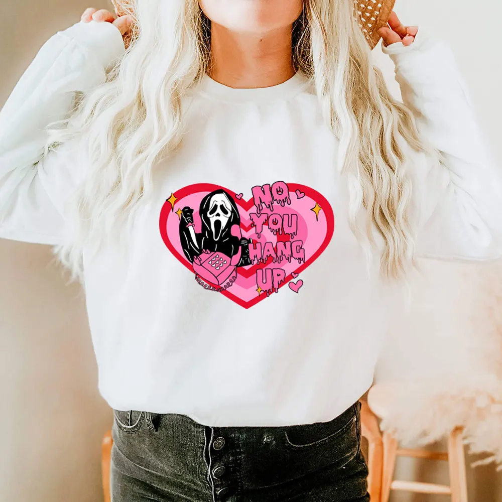 

No You Hang Up Funny Halloween Sweatshirt 100%Cotton Women Sweatshirt Unisex Spring Autumn Funny Casual Long Sleeve Top