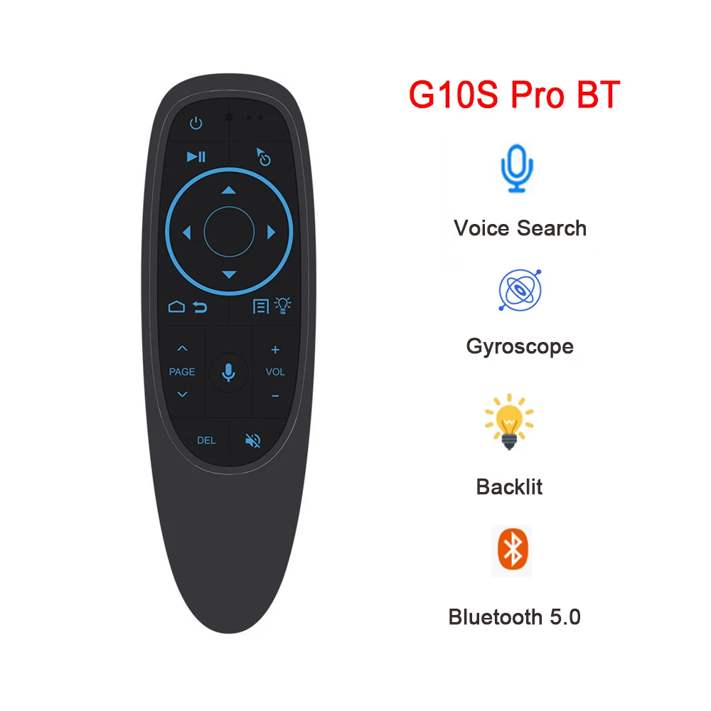 Голосовой пульт дистанционного управления G10S PRO BT, 2,4 ГГц, беспроводная воздушная мышь BT5.0, гироскоп, умный пульт дистанционного управления с подсветкой для ТВ-приставки Android PK G10