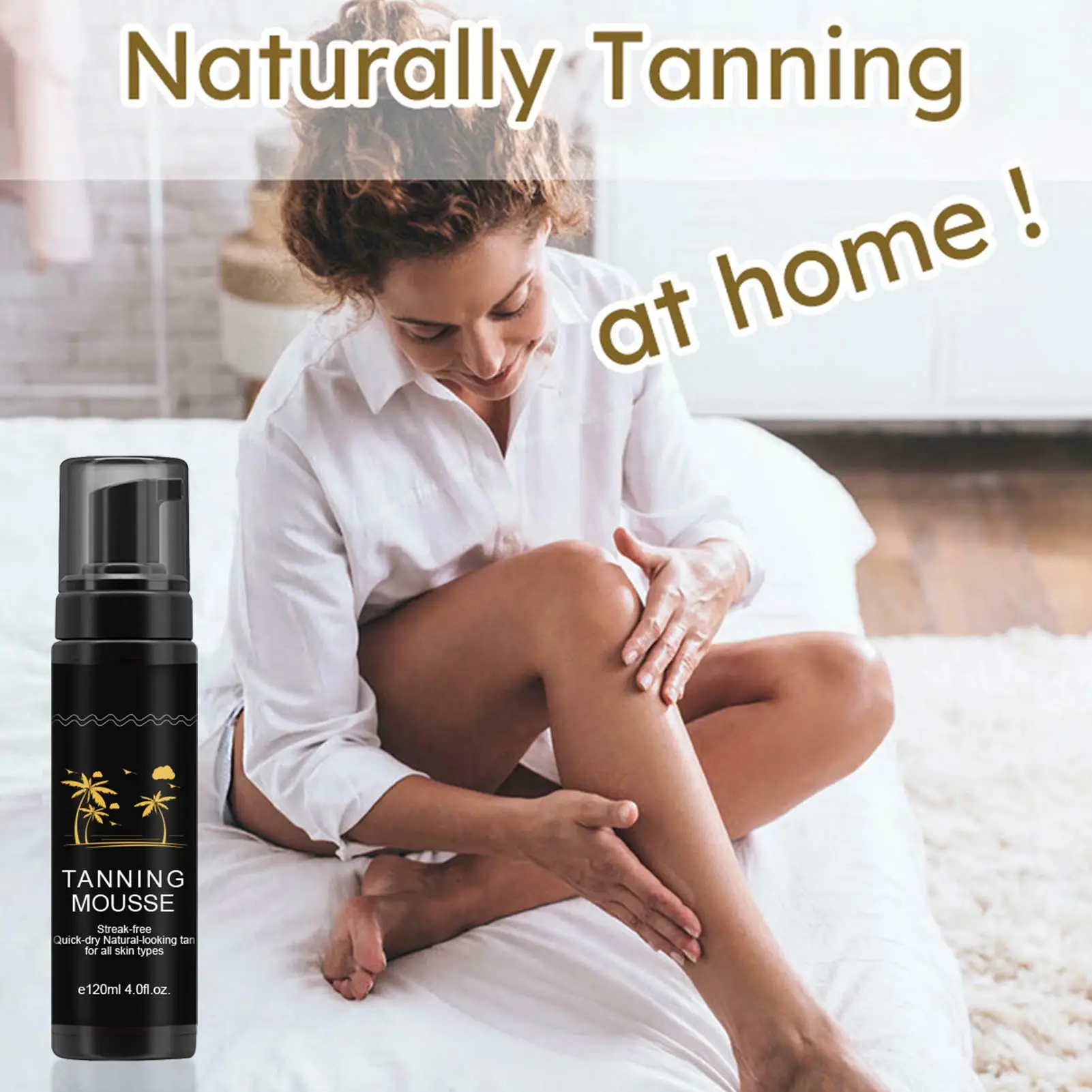 

Self Tanning Mousse Moisturizing Dark Fake Tan Lightweight Natural Looking Tanning Foam Long-Lasting Sunless Tanner For Men