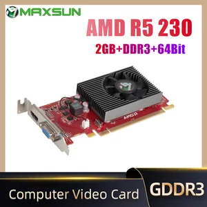 MAXSUN Full New Desktop AMD R5 230 SI 2GB GDDR3 Graphics Cards 64bit PCI Express X16 2.0 VGA PC Computer Games Video Card