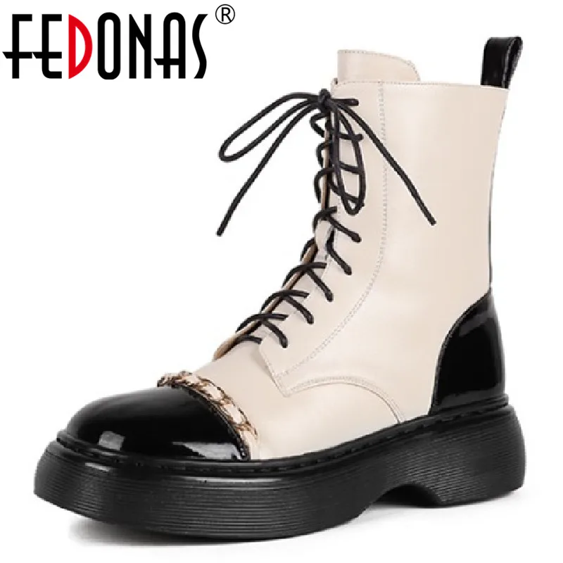 

FEDONAS/модные женские ботильоны для отдыха; Сезон осень-зима; Женская обувь из натуральной кожи на толстом каблуке с перекрестной шнуровкой и ...