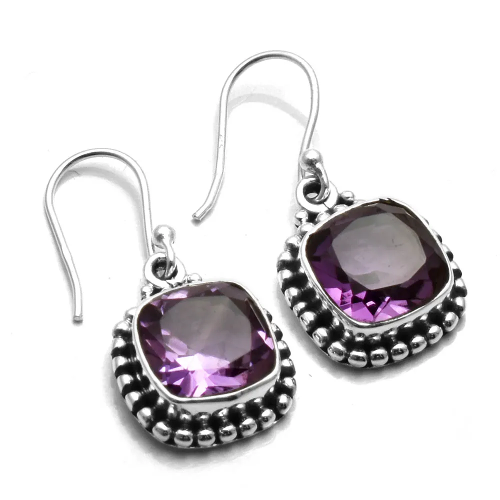 

Серьги из серебра с подлинным аметистом, 25 мм, AE2701