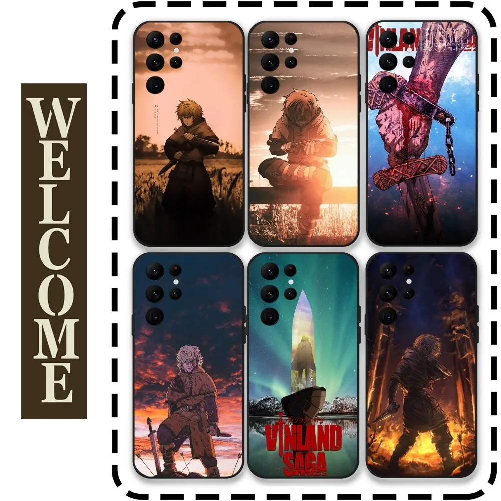 V-Vinland Saga Anime Phone Case for Samsung Galaxy S24 Ultra S22 S23 S21 S20 5G Protective Silicone TPU Funda