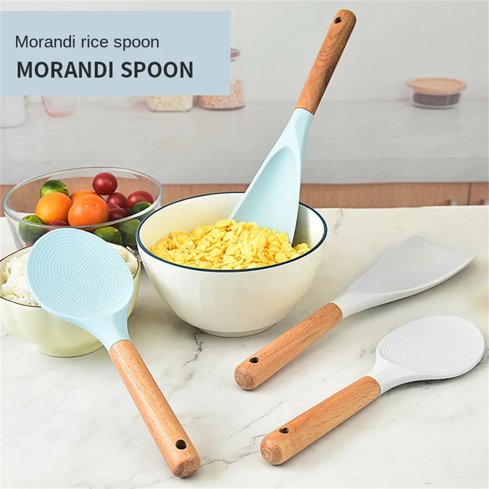 

Silicone Rice Spoon Silicone Ladle Sushi Rice Paddle Tablespoon Ice Cream Scoops Sushi Paddle Long Shovel Rice Spoon