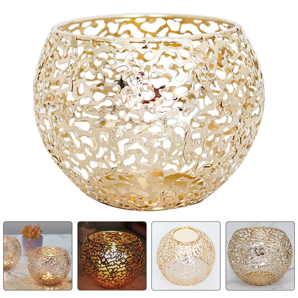 

Holder Glass Iron Candlestick Cup Votive Tealightbowl Tea Light Vintage Metal Aromatherapy Candlesticks Retro Golden Holders