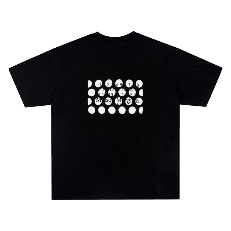 

High Quality Breathable Cotton Mm6 Margiela Short Sleeves Vintage Daily Streetwear T-shirts All-match Loose Letter Print Top Tee