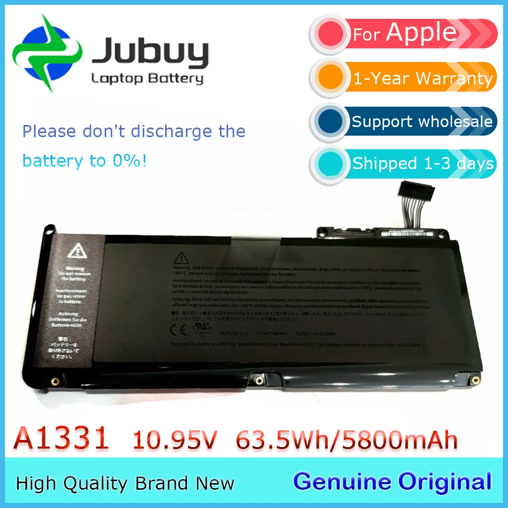 A1331 10 95 В 63 5 Втч оригинальный аккумулятор для ноутбука Apple MacBook 13 Unibody A1342 конец 2009 г.