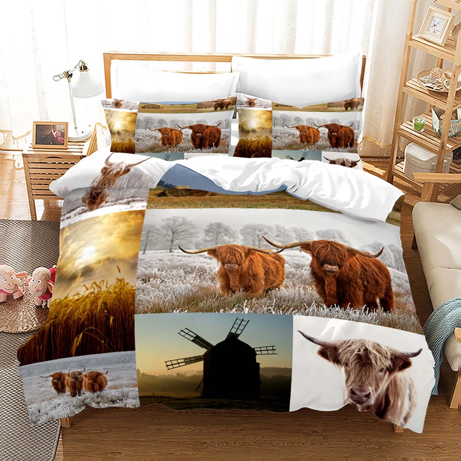 

Adults Duvet Cover Quilt and Pillowcase Bedroom Bed Linen Comforter Bedding Sets Road King