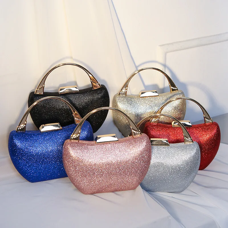 

retro new female bag handmade dinner bag fashion banquet wedding dress bag rhinestone metal handbag senior fashion underarm bag