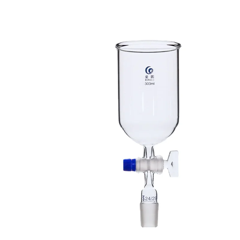 

1Pcs Clear 50ml to 1000ml Glass Cylindrical Feed Funnel with Glass Piston 19#24# frosted Standard joint for lab teaching tools