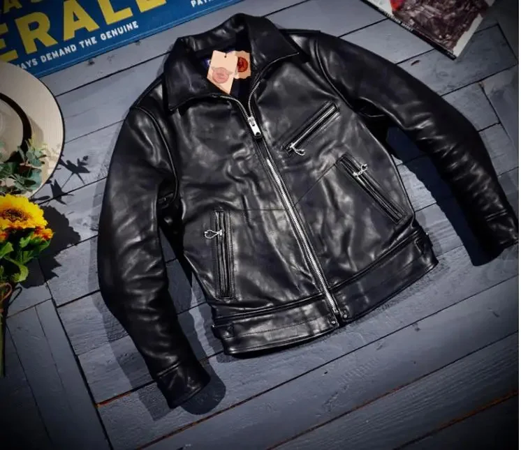 YR!Оптовая продажа.Кожаная куртка Mulholland Classic Rider. Байкерское пальто из конской кожи