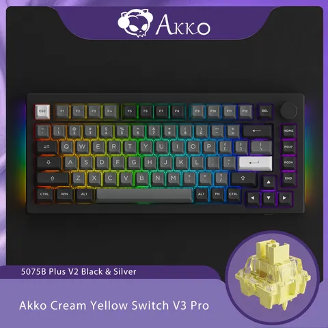 Клавиатура компьютерная Akko 5075B Plus V2, 75% ГГц, USB Type-C, Bluetooth 2,4
