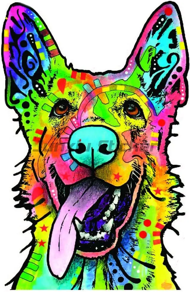 3D кот красочный художественный дизайн животных бульдог такса немецкая овчарка золотистый ретривер Джек Рассел терьер виниловые наклейки для автомобиля