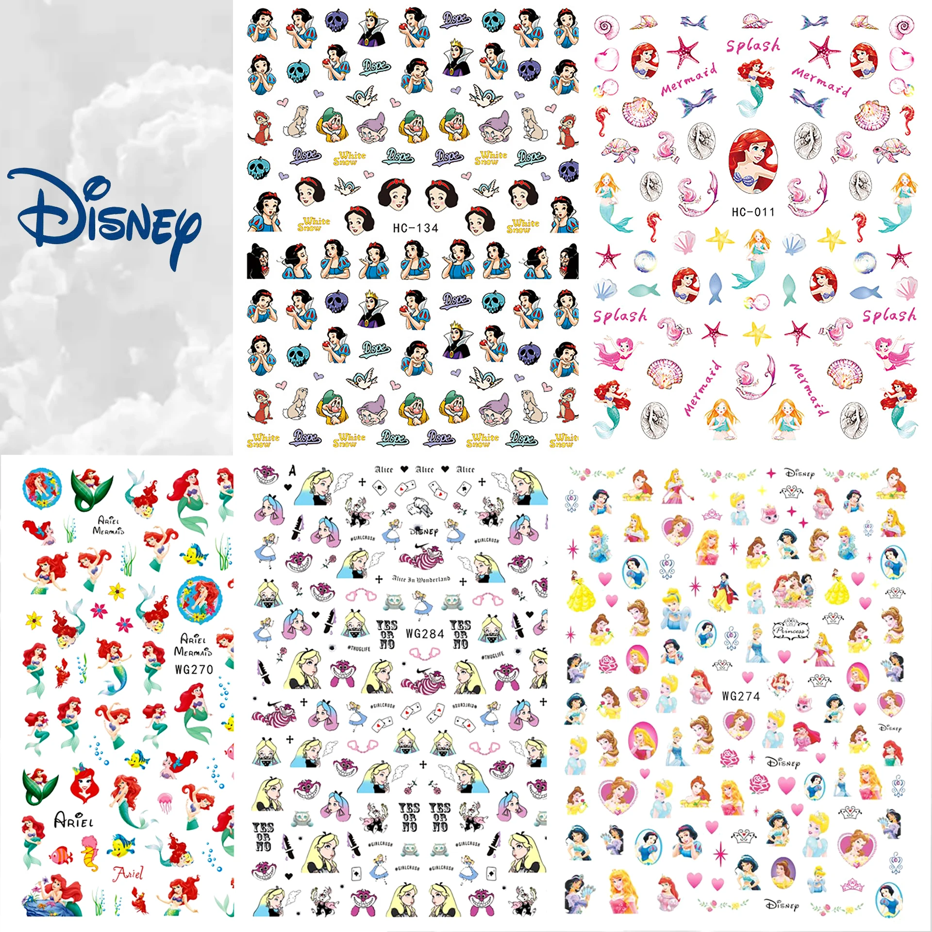Cartoons Disney Prinzessin Nagel Aufkleber Nagel Sliders Nagel Kunst Liefert Anime Stich Winnie the Pooh Nagel Abziehbilder Nagel Dekorationen