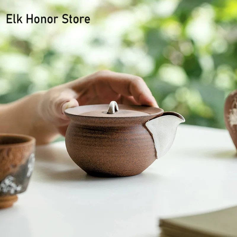 150 мл чистый тянутый Серебряный чайник Античный Старая глина ручной захват для