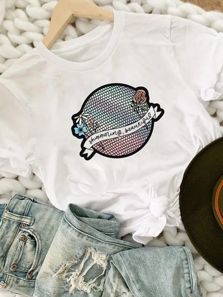 

Женская футболка с коротким рукавом и графическим принтом, в стиле 90-х