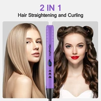 2 in 1 hair iron mini flat iron straightening hot comb hair straightener and curling iron styling tools for women