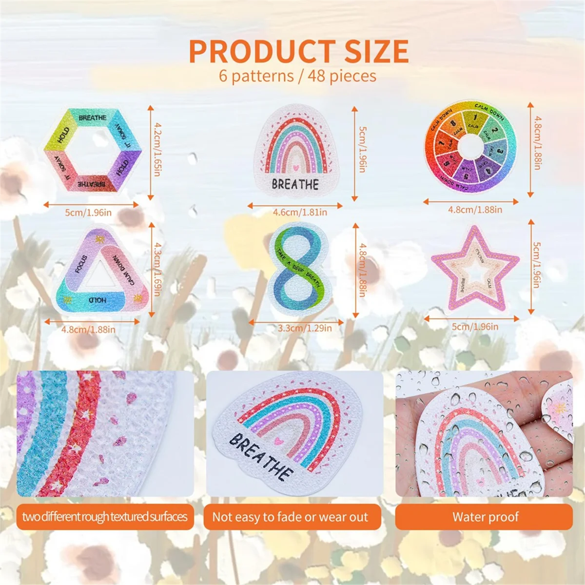 60 шт. успокаивающие полоски сенсорные наклейки тревоги для дыхания предметы