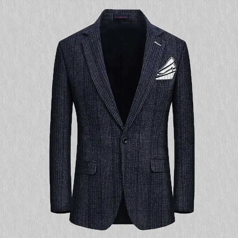 Мужская шерстяная дышащая однобортная куртка S-10XL Plus Удобная деловая