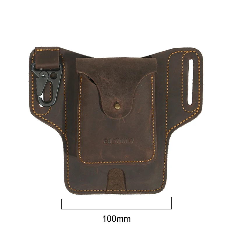 2022 PU Cell Phone Waist Bag Mini Belt Pouch Vintage Style Travel Hiking Outdoor Use OPK1