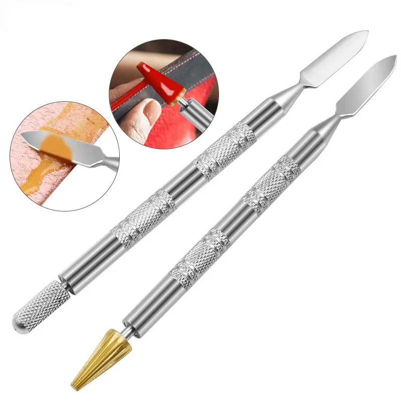 

2Pcs Brass Head Leather Dual Head Edge Oil Gluing Dye Pen Applicator Speedy Paint Roller Tool for Leather Craft Tools