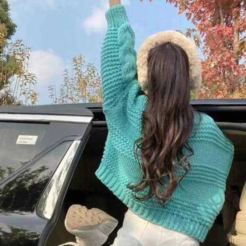 Женский однобортный Кардиган с клубничным принтом Свободный теплый кардиган