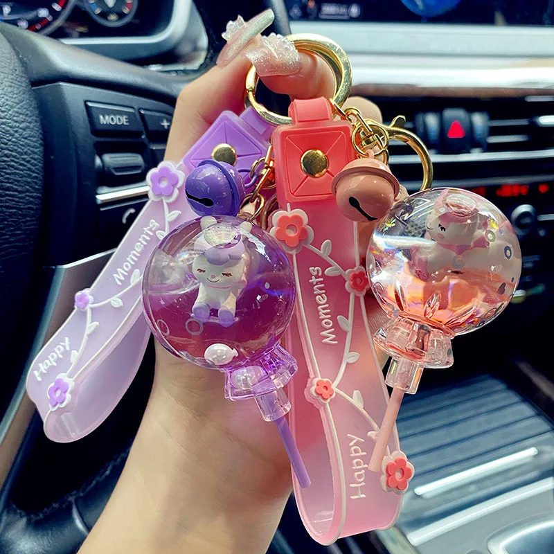 Мультяшный жирный леденец, единорог, плавающий телефон, Необычные ключи, шнурок для цветов, брелок с жидкостью женская сумка брелоки с животными