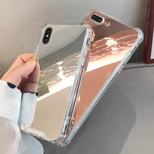 Airbag Full View Mirror Case for iphone 13 11 Pro MAX 6 6s 8 7 Plus 12 X XS Max XR SE 2020 Shockproof Silicon Phone Back Cover