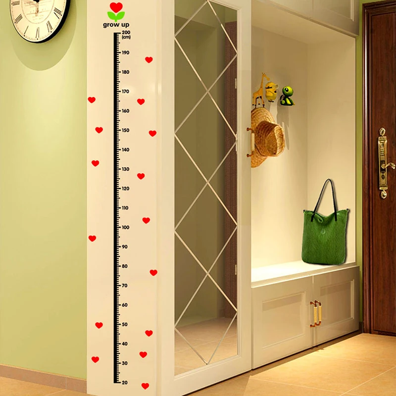

Hot Kids Room Home Decor Beautiful Mural Poster Animal Heart Height Measure Decal Wall Sticker Baby Growth Chart