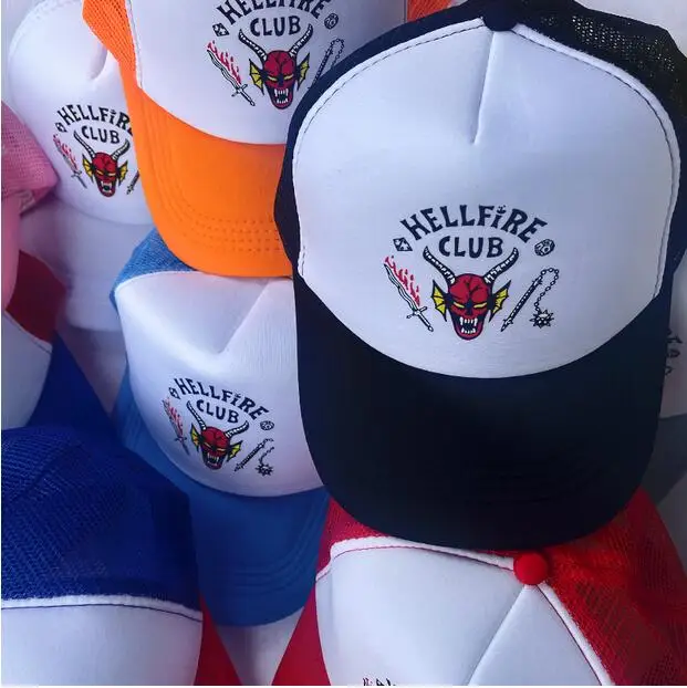 

HellFire Club Cotton Cap Eddie Munson Cosplay Dustin Baseball Hat Mesh Thinking Sunshade Hats Adult Unisex Prop Party