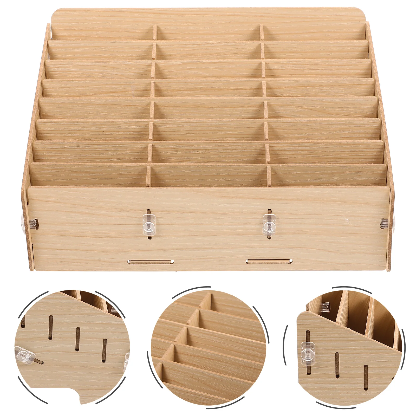 

Box Cell Storage Wooden Holder Desktop Mobile Classroom Containers Case Organizers Cabinetorganizer Bins Calculator Rack Display